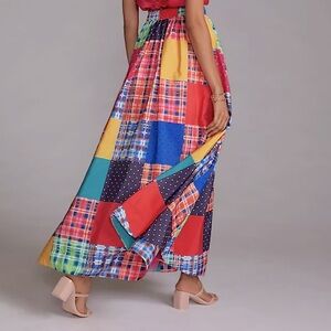 anthropologie maeve patchwork a line maxi skirt XS extra small BNWT